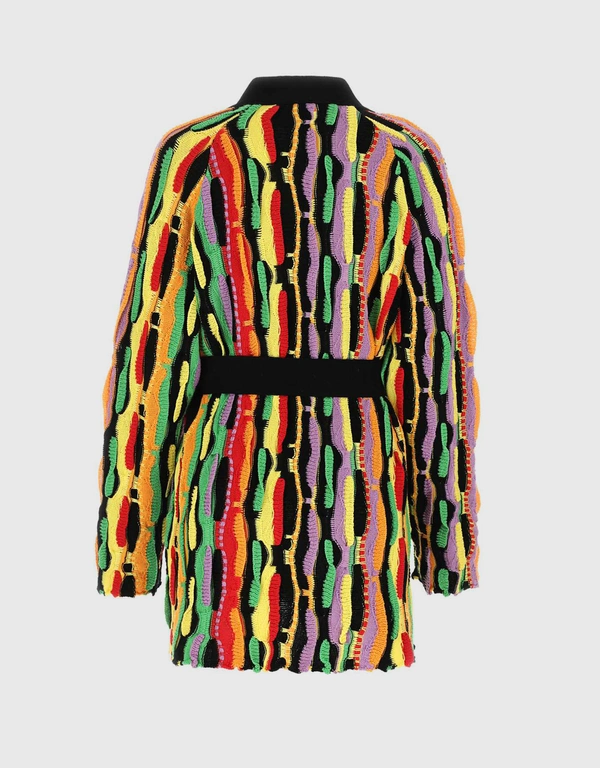 MSGM Cotton Multicolor Knitted Cardigan