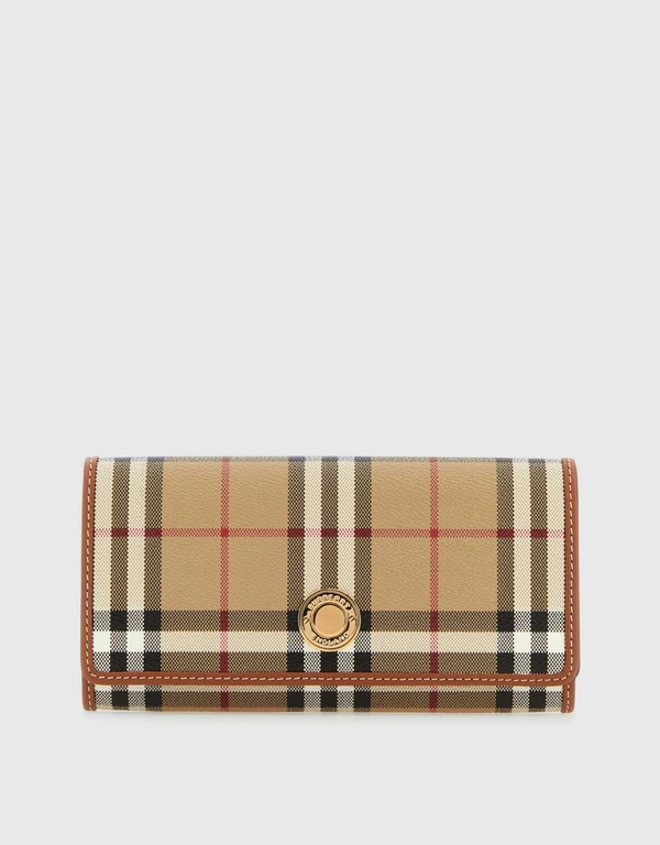 Burberry Check Press-Stud Folded Long Wallet