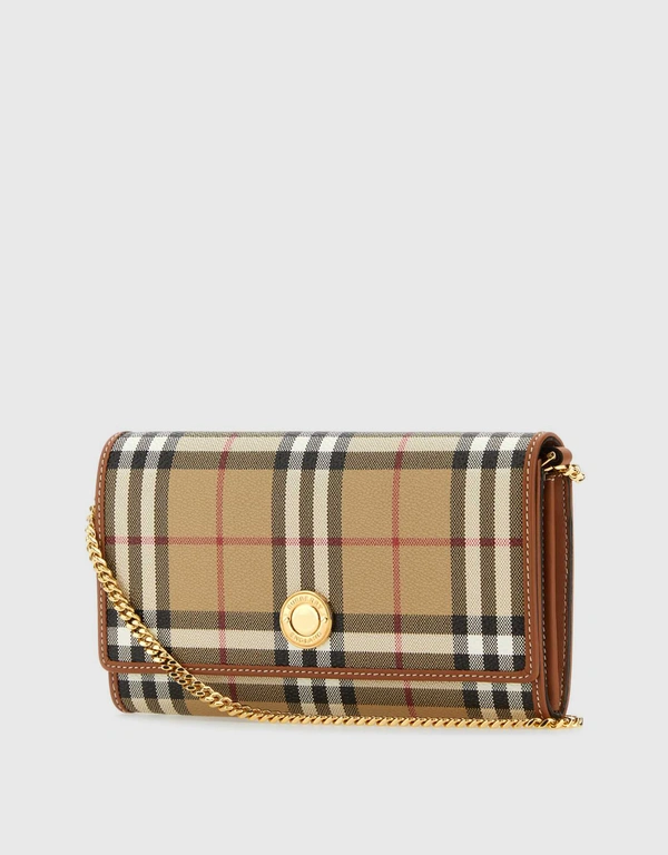 Burberry Check Chain Long Wallet