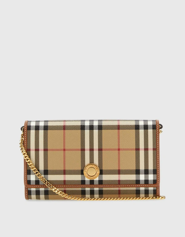 Burberry Check Chain Long Wallet