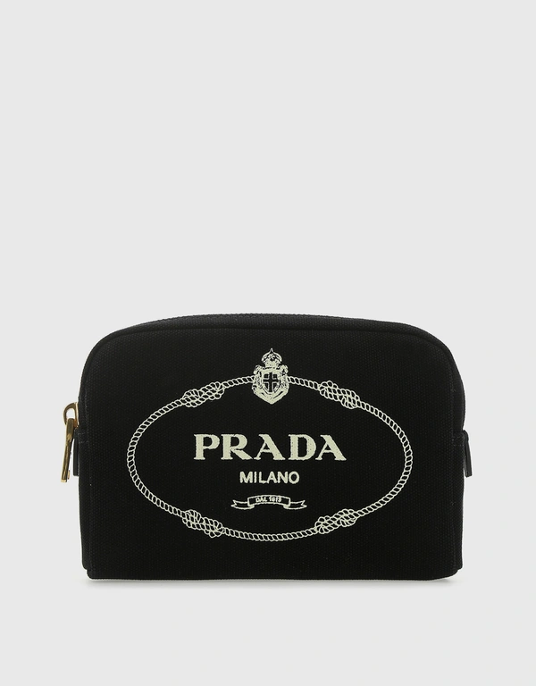 Prada Logo Printed Cosmetic ミニハンドバッグ