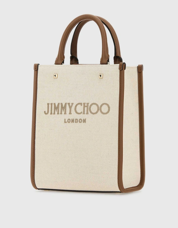 JIMMY CHOO Avenue Logo Printed Canvas Long Tote Bag