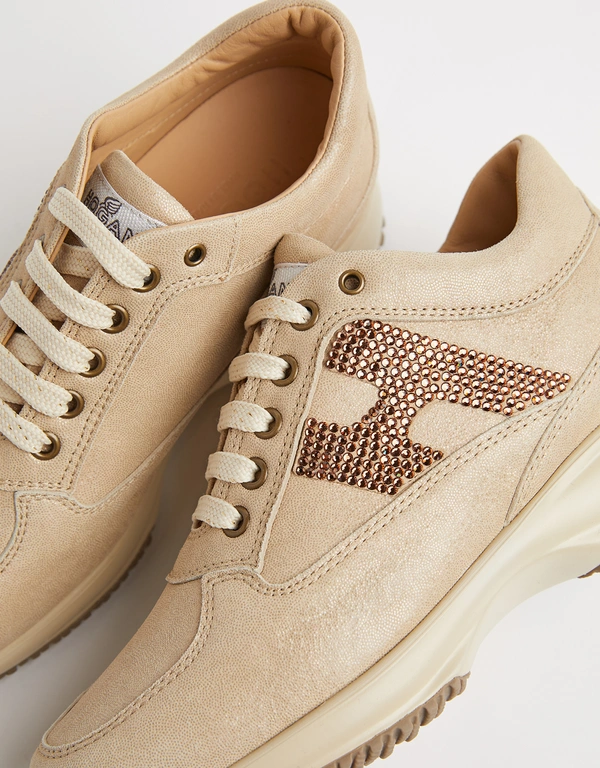 Hogan Interactive Leather Lace-Up Sneakers