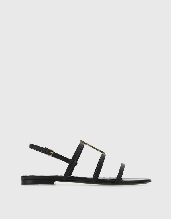Saint Laurent Cassandra Monogram Flat Sandals