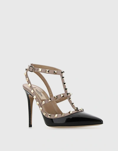 Rockstud  Patent Leather Pointed Toe High Heel Pumps