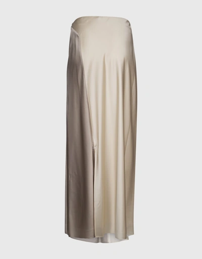 Asymmetrical Side Slit Midi Skirt