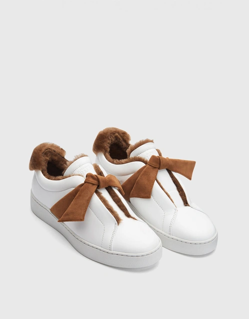 Clarita 納帕皮革和羊毛皮運動鞋