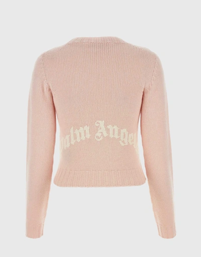 Back Embroidery Crewneck Knitted Sweater