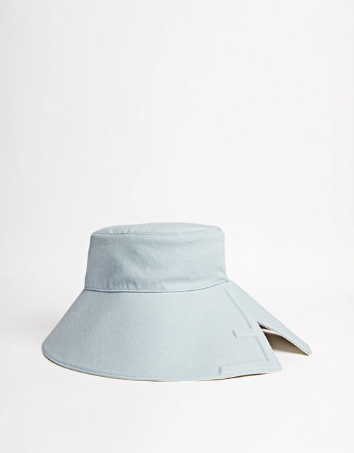 Cotton V-shaped Slit Bucket Hat