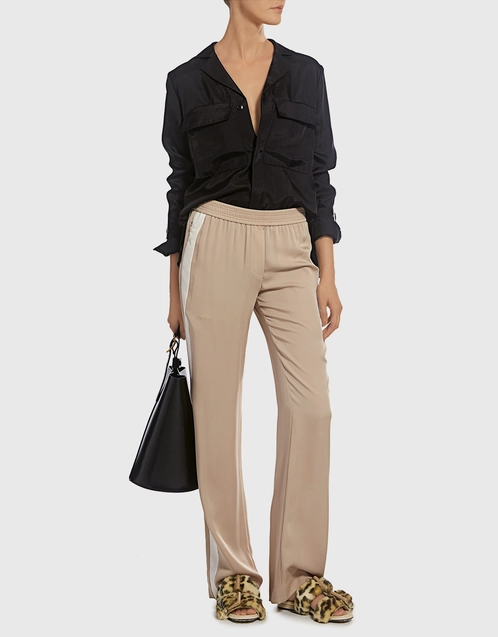 TOM FORD Paneled silk and cotton-blend jersey track pants | NET-A-PORTER
