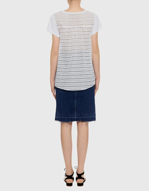 Thakoon Back Sheer Lace Panel T-shirt (Tops,Short Sleeved) IFCHIC.COM