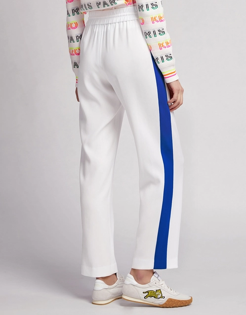 FENDI striped silk flared trousers - White