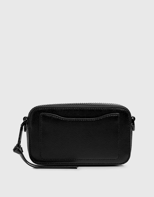 Large Snapshot Black Leather Camera Bag