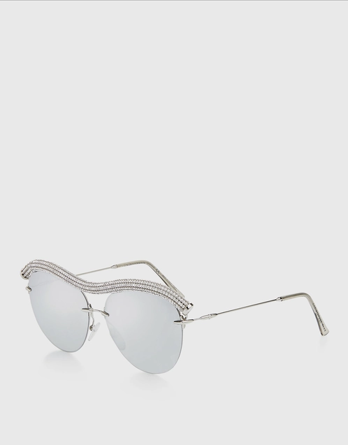 Bottega Veneta - Limited Edition Leather Embellished Cat-Eye Sunglasses