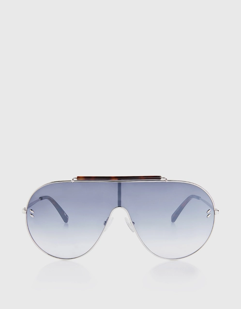 Silver Metal Textured Top Aviator Sunglasses