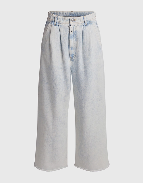 MM6 Maison Margiela Super Bleach Wash Wide-leg Cropped Jeans ...