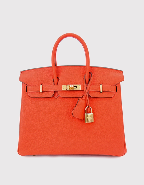 Hermès Hermès Birkin 25 Togo Leather Handbag-Capucine Gold