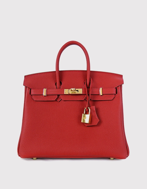 Hermes Kelly Bag Togo Leather Gold Hardware In Red