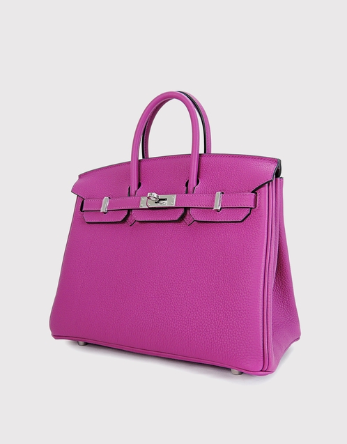 Hermès Hermès Birkin 25 Togo Leather Handbag-Rose Purple Silver Hardware  (Top Handle)