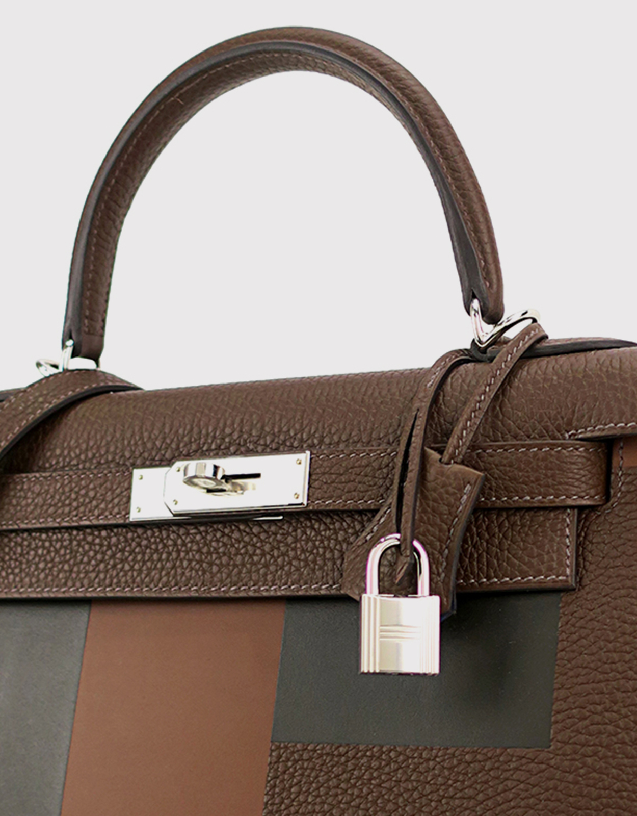Hermès Kelly 28 Togo and Epsom Leather Handbag