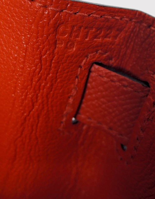 Hermes Kelly Handbag Red Box Calf with Palladium Hardware 32 Red