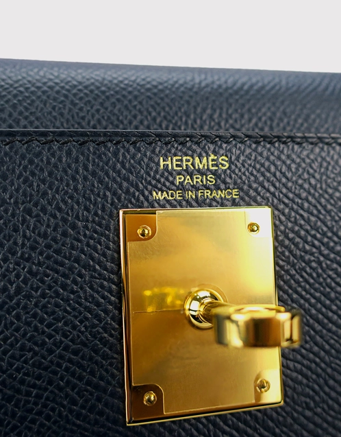 Hermes Birkin Sellier 25 Bag Bleu Indigo Palladium Hardware Epsom Leather New w/Box