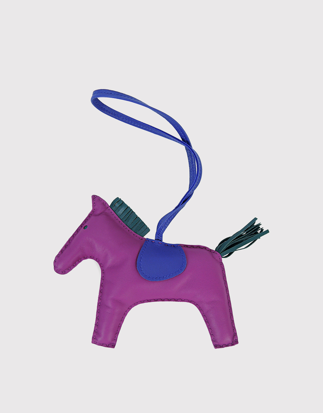 Hermes Rodeo GM Purple Horse Charm Large