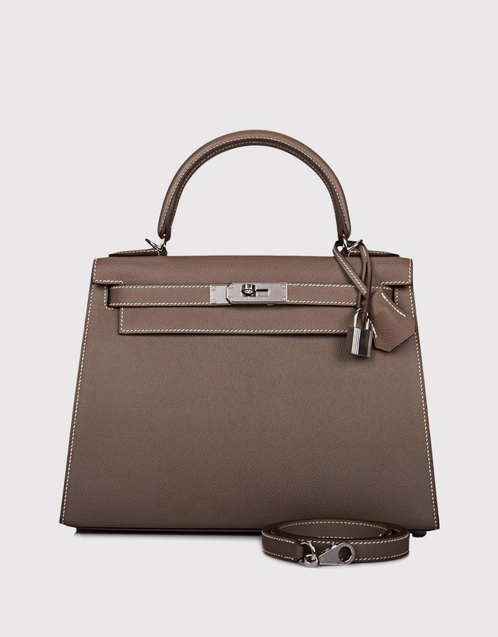 Kelly dépêches leather handbag Hermès Grey in Leather - 32116148
